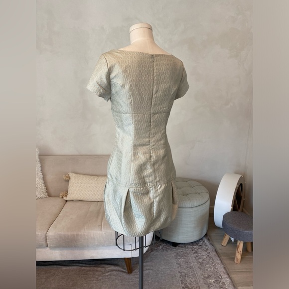 Y2K 2000s SAGE GREEN EMPIRE DROP WAIST MINI DRESS WITH SCOOP NECKLINE - Picture 6 of 15